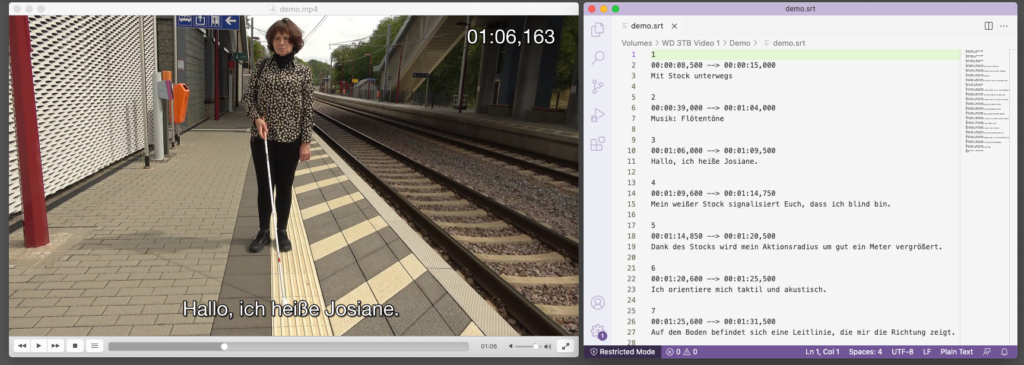 VLC Player und Visual Studio Code Editor
